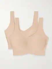 [Commando] Commando - Set Of Two Butter Stretch-micro Modal Soft-cup Bralette - Beige - small small Neutrals