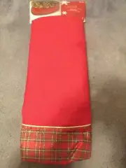 Jaclyn Smith Christmas Tree Skirt Christmas Tidings Red and Plaid 52"