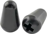 [Musiclily] Ultra Universal Guitar 5-Way Switch Tips Pickup Selector Lever Switch Knobs for Fender Squier Strat Style Electric Guitar, Black (Set of 2)