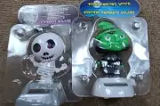 DANCING WITCH&Skeleton BOBBLE HEAD TOY SUN CATCHER HALLOWEEN2 SOLAR POWERED New