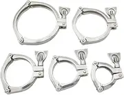 Hose Clips Adjustable, 10 Pcs 1.5" 2" 2.5" 3" 3.5" 4" Three Section Heavy Duty SS304 Stainless Steel 50.5/64/91/106/119mm Homebrew Beer(4Inch x K119)