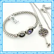 Brighton Halo Key Blue Purple Necklace Bangle Bracelet Set NWT Set $110 Pouch