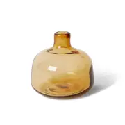 E Style Dalili Glass Decorative Bottle Short Vase Home Decor 11cm Amber