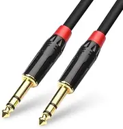 TISINO 1/4 inch TRS Cable, Heavy Duty 6.35mm Male to Male Stereo Jack Balanced Audio Path Cord Interconnect Cable 6.6 ft