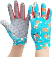 [Generic] Kids Silk Gloves | Elastic Ice Silk Full Finger Cycling Gloves for Kids - Kids Antiskid Gloves Sunproof for Outdoor Sports Running