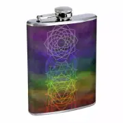 Chakra Art Em6 8oz Stainless Steel Flask Drinking Whiskey Liquor