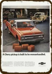 1969 CHEVY FLEETSIDE CST & Stepside Truck Vnt-Look DECORATIVE REPLICA METAL SIGN