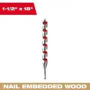 Milwaukee Auger Bit 1-1/2" Hex Shank 1-Piece Durable Individual High Speed Steel