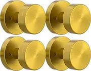 4 Pack Antique Brass Dummy Door Knobs Interior, Old Style Round Door Knob Antique Door Handle for Pantry Closet Bifold Door Knob