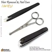Fingernail Cutter Ear Nose Hair Remover Scissors Facial Hair Eyebrow Tweezers