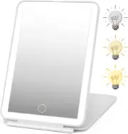 Rechargeable Travel Makeup Mirror 72 LED Lighted Makeup Travel Mirror Compact...