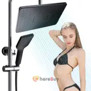 10” Rain Adjustable Square Shower Head with Handheld Spray Combo High Pressure