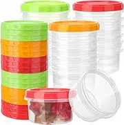 Xuelimei 18 pcs 8 oz/ 250ml Small Plastic Food Containers,Reusable Food Storage Containers with Lids Plastic Reusable Freezer Storage Containers, Leakproof & Airtight, Freezer Safe, Dishwasher Safe.