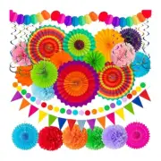 Honeycomb Paper Fans Party Decorations Paper Fans for Birthday Graduation Baby