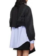 Sacai Panelled Buttoned Bomber Jacket 1,2,3,4 Black