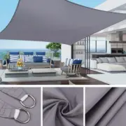 Heavy Duty Sun Shade Sail 160gPU Dacron Square Rectangle Triangle Grey