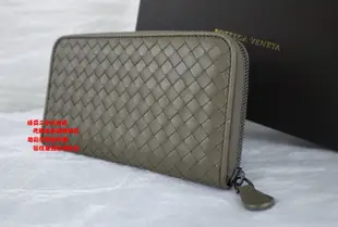 優買二手精品名牌店 BOTTEGA VENETA BV 114076 大象灰 牛皮 編織 拉鍊 零錢 長夾 皮夾 發財 夾 全新商品