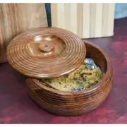 Premium Sheesham Wood Chapati Box | Hot Pot Roti Dabba | Handmade | Free Ship