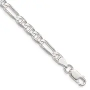 9 Inch Sterling Silver 5.5mm Figaro Anchor Chain