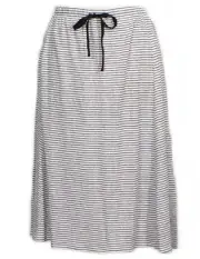 LARGE Eileen Fisher Organic Linen Jersey Skinny Stripe Skirt