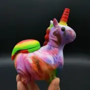 4.7" Cute Hookah Unicorn Silicone Hand Pipe Smoking Pipes W/ Glass Bowl Cap New