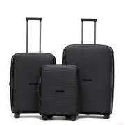 3pc Tosca Bel-Air 20"/25"/29" Hard Case Travel Luggage Suitcase Set - Black