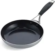 BK Intelligence Stainless Steel Frying Pan Skillet with PFAS-Free Ceramic Non-Stick Coating, 20cm, Induction, Stay-Cool Handle, Dishwasher Safe, Oven Safe, Silver & Black