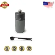 Elegant 12 cm Manual Pepper Mill in Carbon & Aluminum with Stainless Steel Scoop