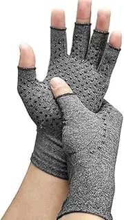 T Tersely Compression Arthritis Gloves Women Men,Help with Carpal Tunnel,Rheumatiod,Tendonitis, Fingerless Hand Thumb Pain Relief Gloves