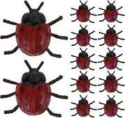 Toddmomy 30pcs Plastic Ladybugs for Kids: Lifelike Ladybug Tricky Props for Halloween Tricky Prank Props Crafts Wreath Scrapbooking DIY Party Decoration