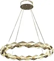 CJLWSLCO Italian light crystal chandelier modern minimalist Chandelier ring Modern Crystal Pendant Lamps Living Room Fixture Postmodern Minimalist Dining Room Ring Atmosphere Restaurant Bedroom(D60cm)