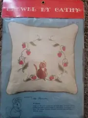 Chipmunk Crewel Embroidery Pillow Kit Crewel by Cathy 163 NEW 17x17