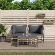 Outdoor Lounge Set Lounge Sectional Sofa Set with Cushions Poly Rattan vidaXL