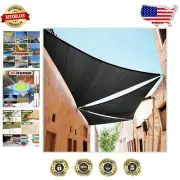 11' x 11' x 11' Black Triangle Sun Shade Sail - Waterproof, UV Resistant Fabric