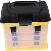 Mipcase 1pc Box 4-Layers Organizing Tank Fishing Tackle Fishing Boxes for Tackle Lure Mini Waterproof Utility Organiser Gear Compartment Small Compartments Organizer Yellow Abs Compound