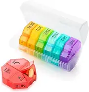 Weekly Pill Organizer 4 Times a Day, Large Pill Box 7 Day, Daily Pill Case with 28 Extra Large Compartments, Portable Travel Pill Container, Big Medicine Organizer for Supplement, Medicine, Vitamin