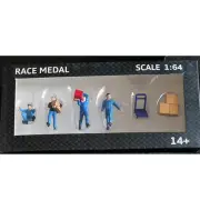 Rm 1:64 Scale Figures Diorama To Move The Box Freight Courier Stevedore Model Blue