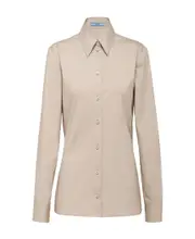 Prada Long-Sleeved Button-Up Shirt IT44 Limestone color
