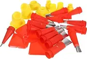 KITANDOVE 1 Set Stainless Steel Caulking Nozzle Kit with Removable Base for Precise Application of Craft Glue Epoxy Adhesive and Sealant with Tips Bases Elbows Scrapers