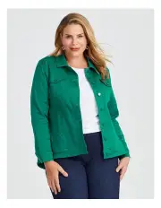 [Taking Shape] Coloured Best Fit Denim Jacket in Greenlake
