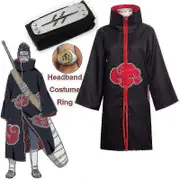 Harajuku Cosplayuchiha Itachi Cosply Costume Headband Necklace Ring Kunai Deidara Tobi Halloween Costume For Men Kids Pain Cloak-N Hoshigaki Kisame L