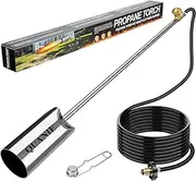 QUANIE Propane Torch Burner Weed Torch High Output 2,400,000 BTU with 10FT Hose,Heavy Duty Blow Torch with Flame Control and Flint Striker,Flamethrower for Garden Wood Ice Snow Road Charcoal