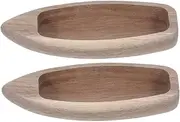 Didiseaon 2pcs Unfinished Natural Wood Canoe Models Miniature Nautical Boat Decor for Home Shelf or Desk Creative Wooden Boat Ornaments for DIY Painting and