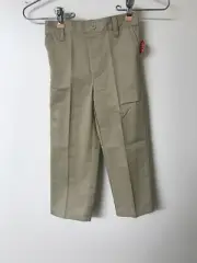French Toast Little Boys’ Flat Front Double Knee Pant, Khaki, Size 4T