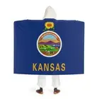 Kansas Sherpa Fleece Blanket With Hood Featuring the Kansas Flag