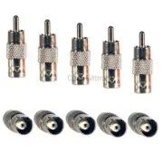 10 Pack BNC Female RCA Male Coax Adapter for CCTV Security Camera Connection 1L1