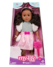 My Life As Poseable Hello Kitty 18" Doll, Dark Brunette Curly Hair, Brown Eyes,
