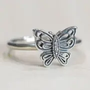New Authentic Pandora Ring Butterfly 190901CZ Size 56 W Tag & Suede Pouch
