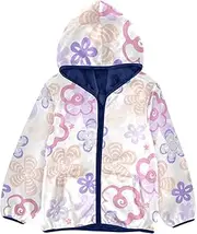 [GuoChe] Girls Sherpa Lined Hoodie Valentine's Day Pastel Colors Stylized Flowers Toddler Girl Hoodie Navy Blue Stylish Baby