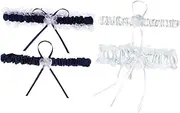 [ANDRESLAD] Wedding Garter Set Lace Bridal Leg Garters Perfect for Wedding Bride to Be Bridal Shoes